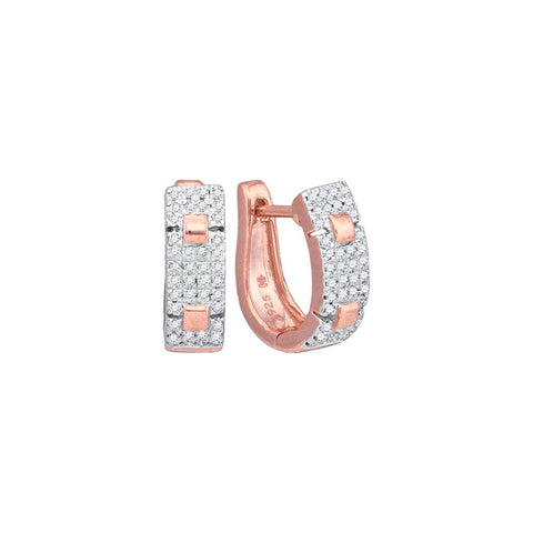 1-4CTW-Diamond MICRO-PAVE RED HOOPS