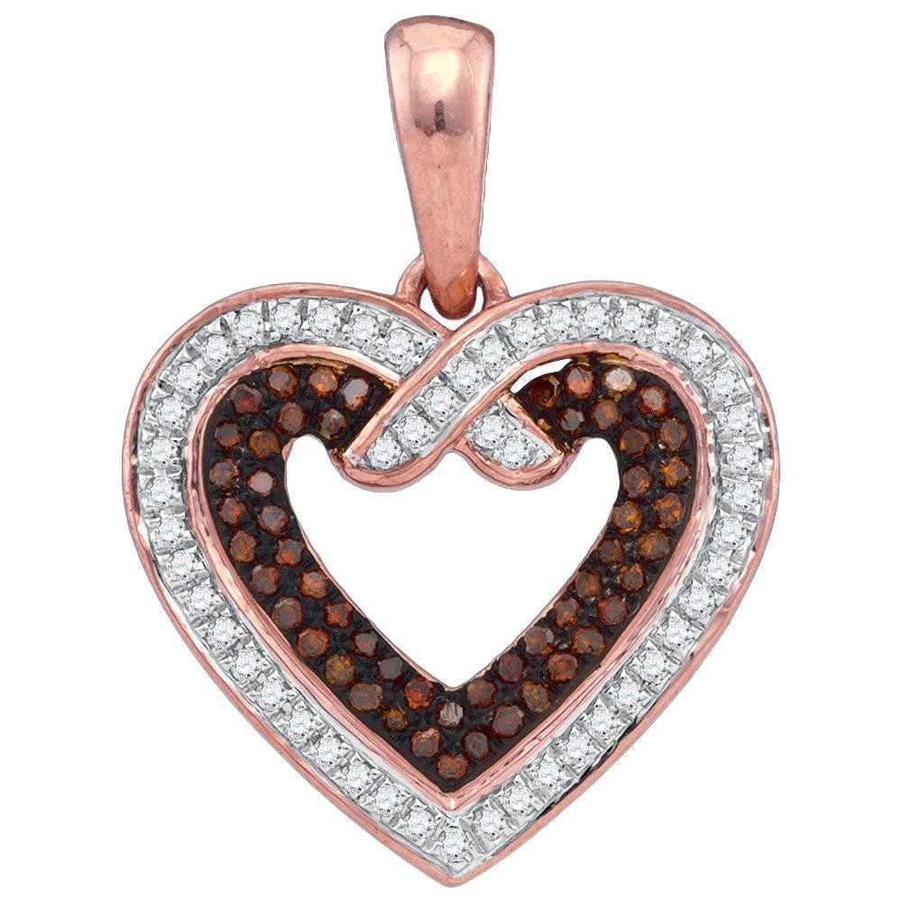 1-4CTW-Diamond RED HEART PENDANT