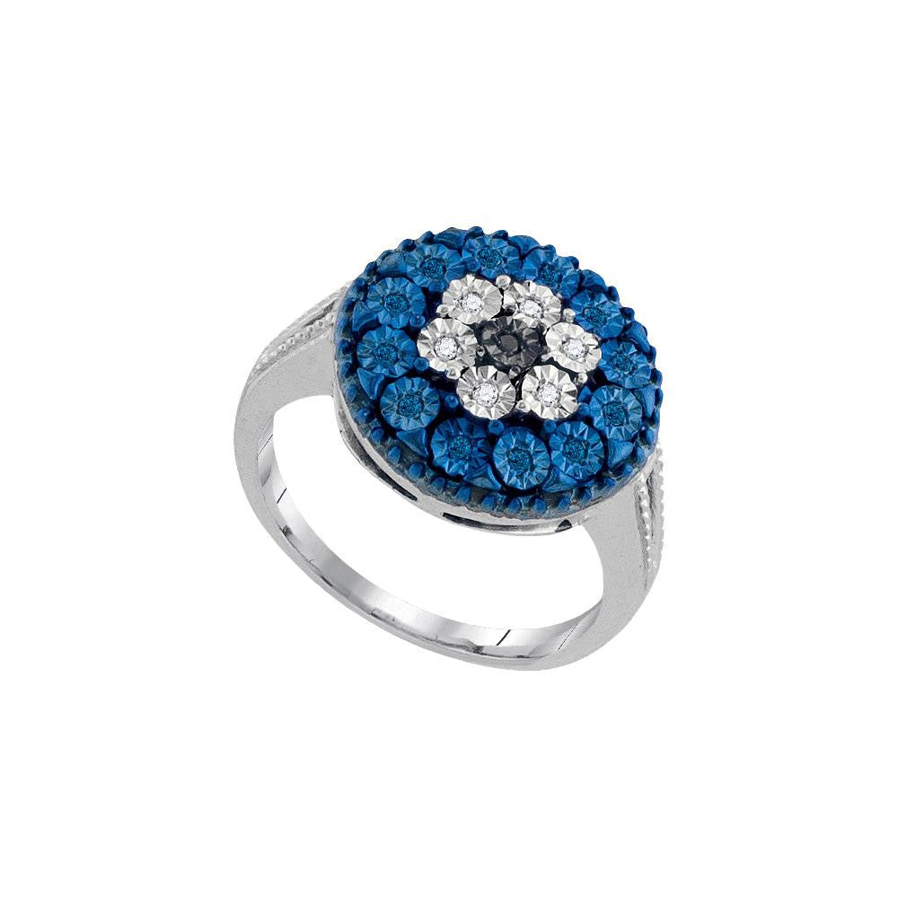 1-8CTW-Diamond BLUE  RING