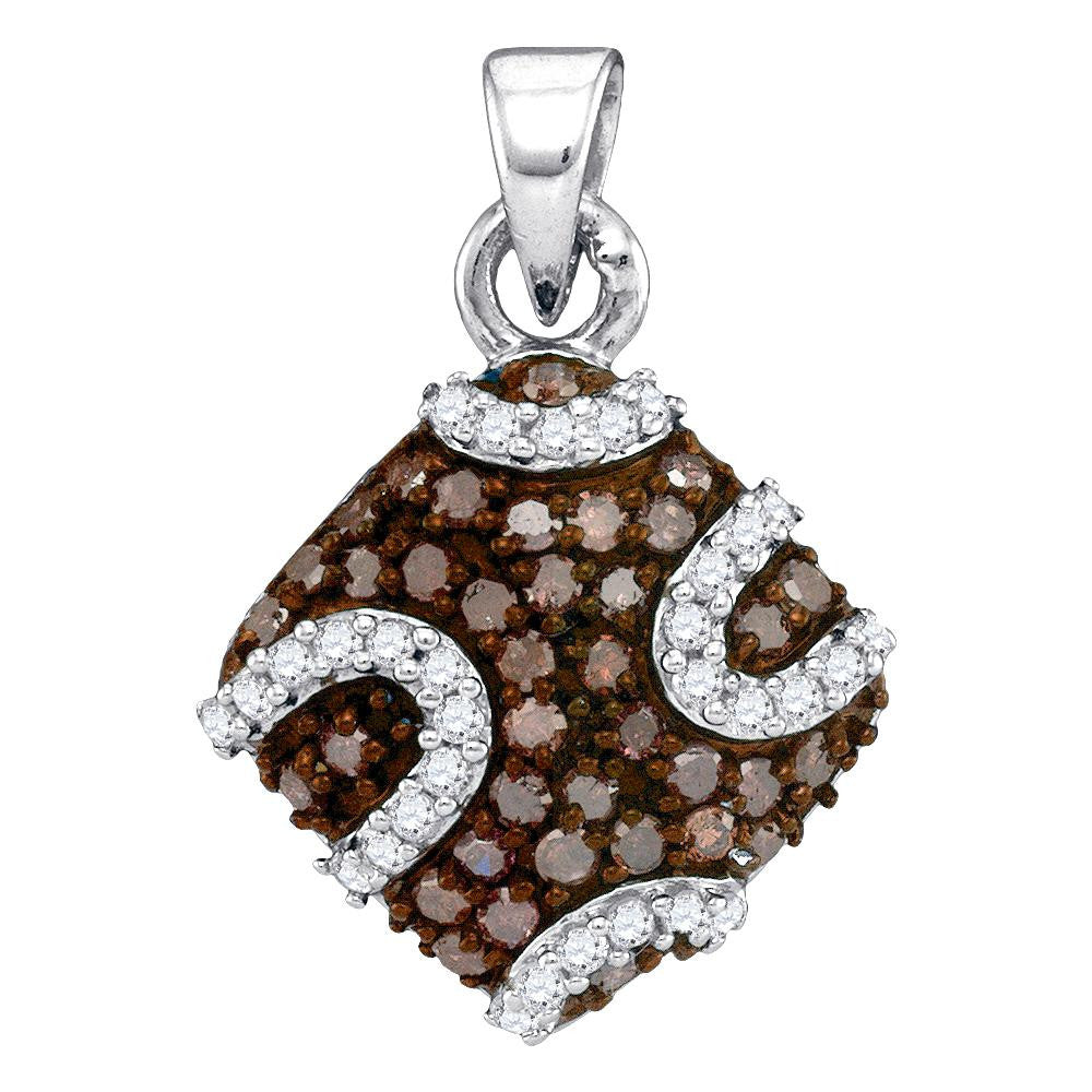 1-2CTW-Diamond MICRO-PAVE BROWN PENDANT