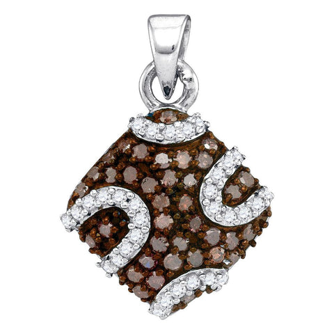 1-2CTW-Diamond MICRO-PAVE BROWN PENDANT