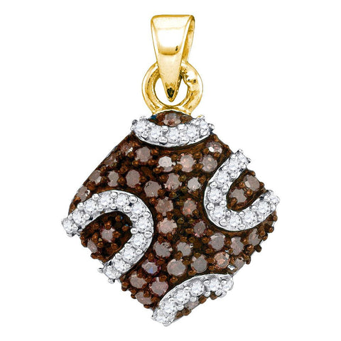 1-2CTW-Diamond MICRO-PAVE BROWN PENDANT