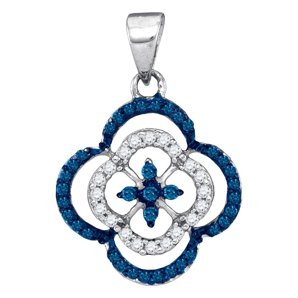 1-4CTW-Diamond BLUE MICRO-PAVE PENDANT