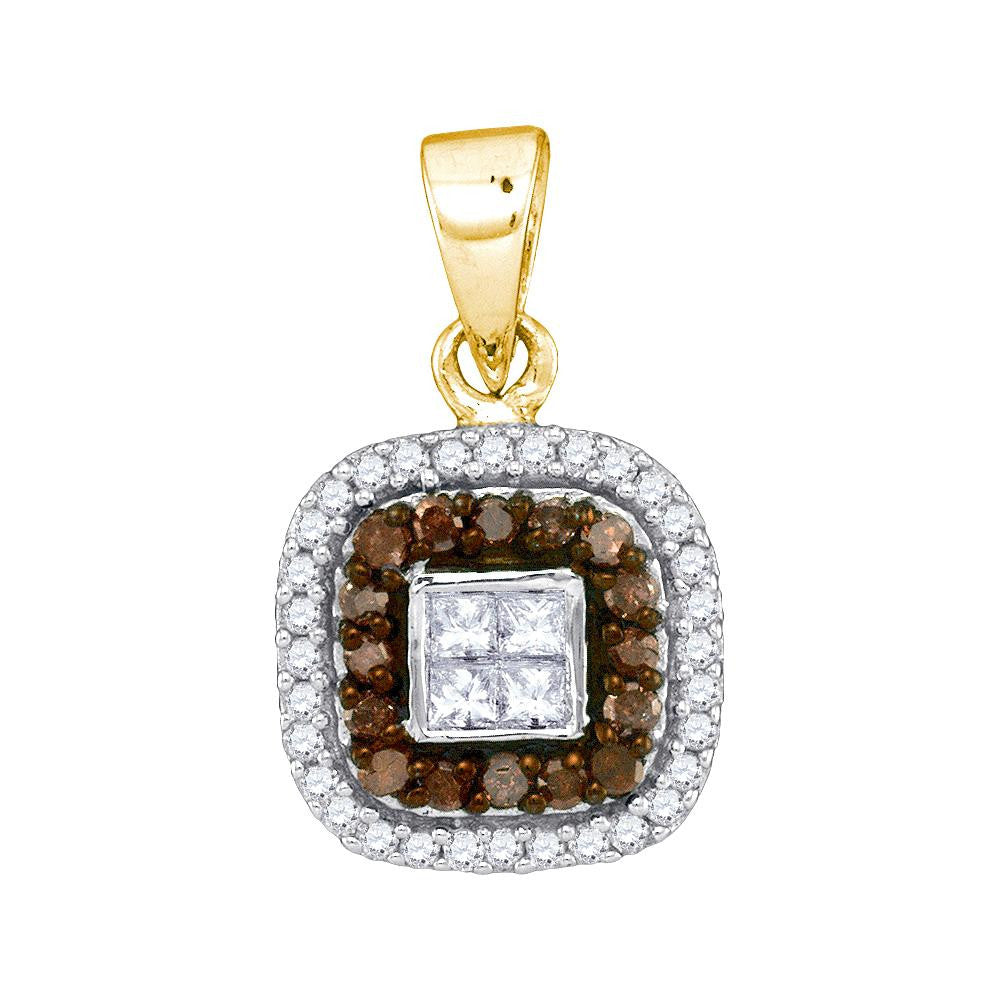 1-3CTW-Diamond MICRO-PAVE BROWN PENDANT