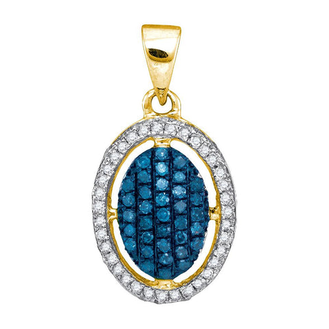 1-3CTW-Diamond MICRO-PAVE BLUE PENDANT