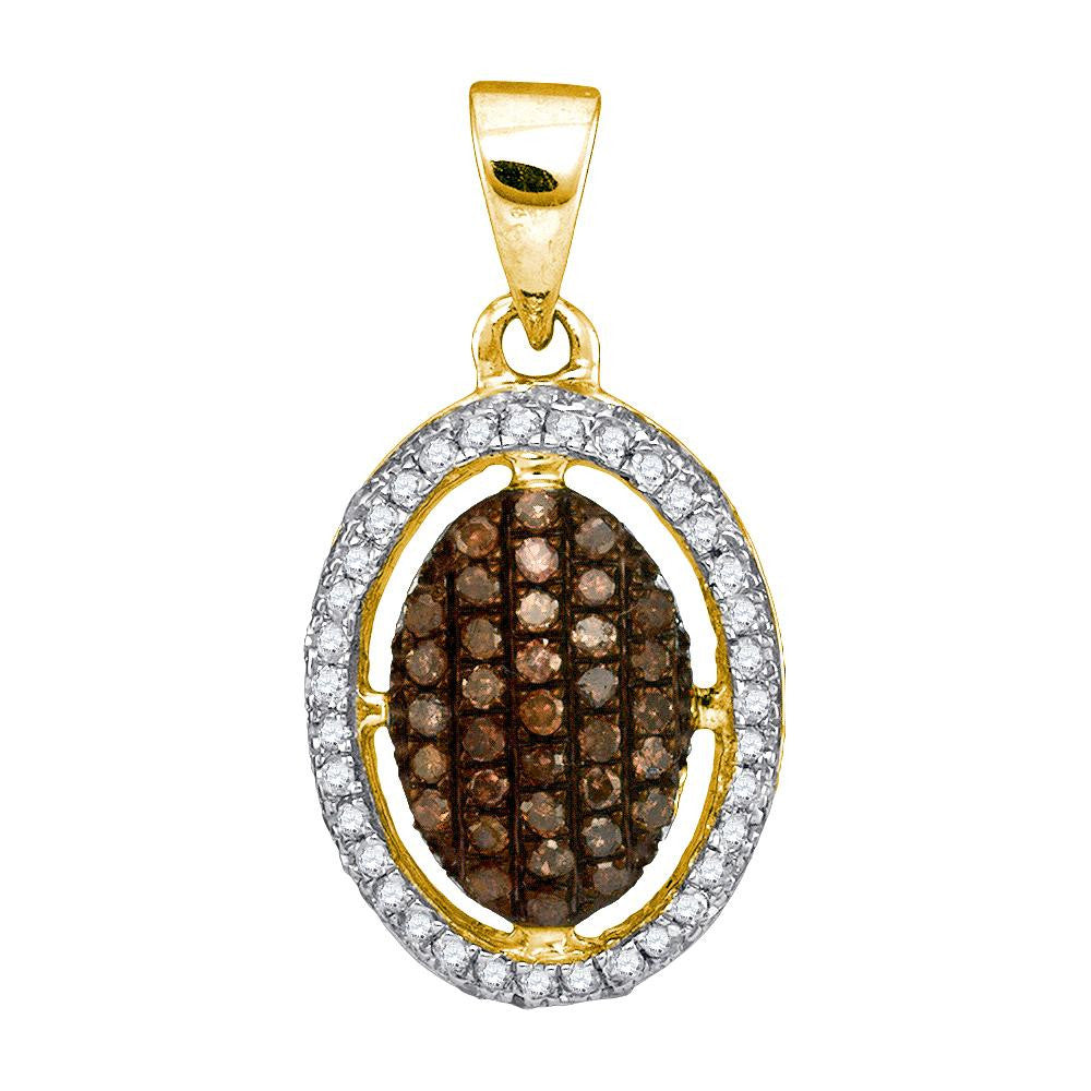 1-3CTW-Diamond MICRO-PAVE BROWN PENDANT