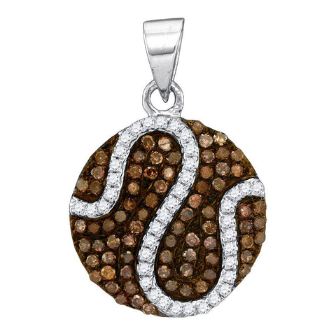 1-2CTW-Diamond MICRO-PAVE BROWN PENDANT