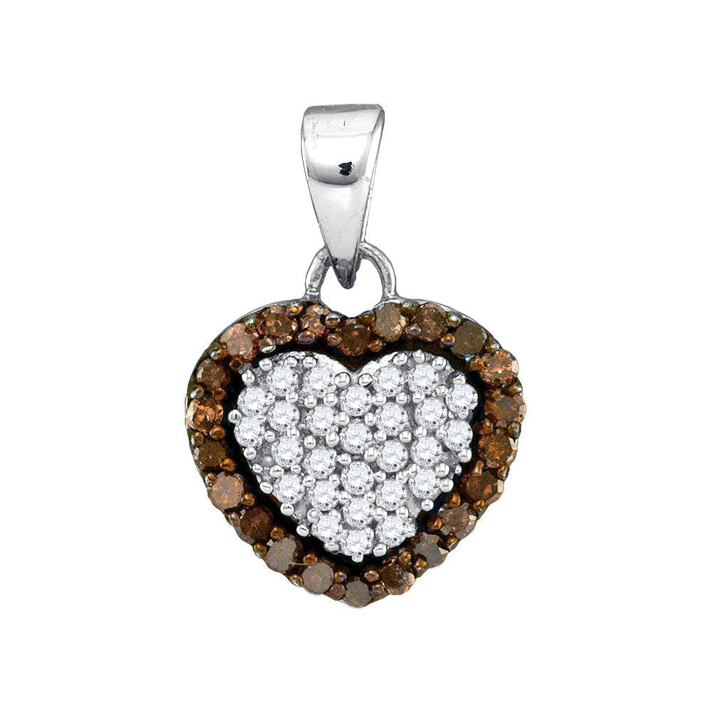 1-3CTW-Diamond MICRO-PAVE BROWN PENDANT