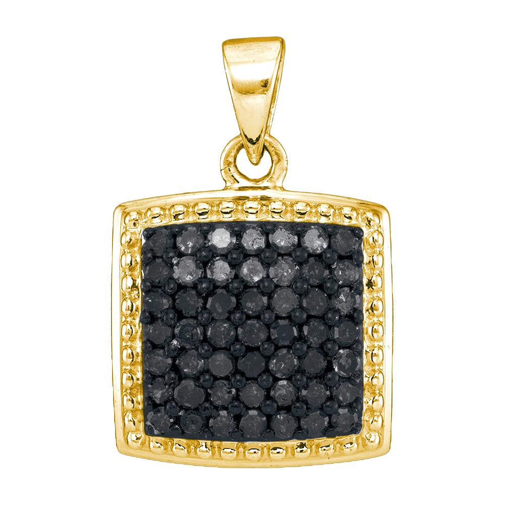 1-2CTW-Diamond MICRO-PAVE BLACK PENDANT