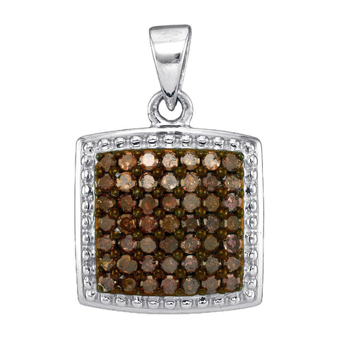 1-2CTW-Diamond MICRO-PAVE BROWN PENDANT