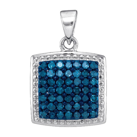 1-2CTW-Diamond MICRO-PAVE BLUE PENDANT