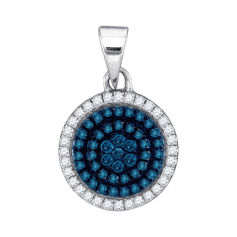 1-3CTW-Diamond BLUE MICRO-PAVE PENDANT