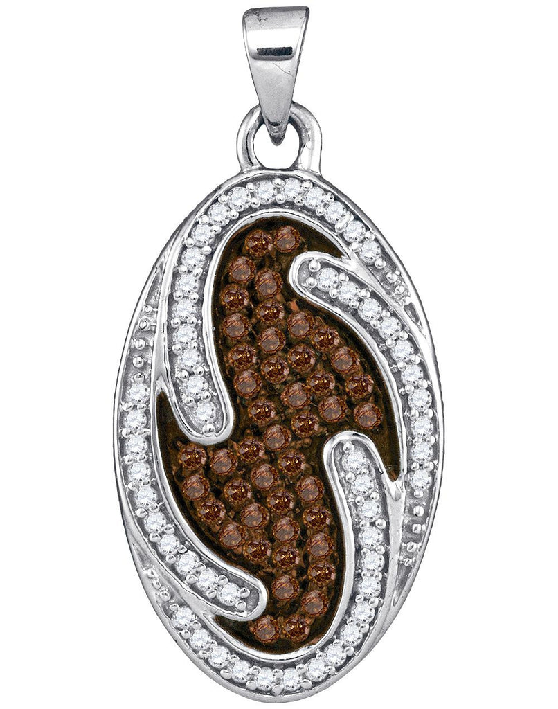 1-2CTW-Diamond MICRO-PAVE BROWN PENDANT