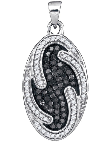 1-2CTW-Diamond MICRO-PAVE BLACK PENDANT