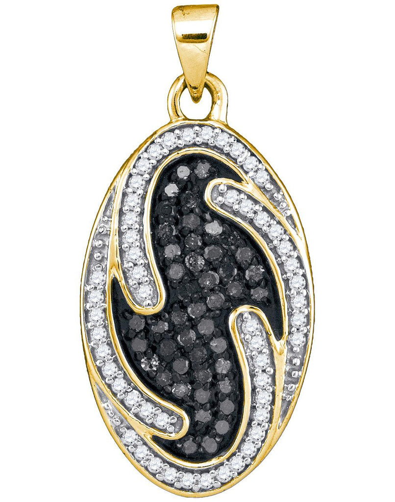 1-2CTW-Diamond MICRO-PAVE BLACK PENDANT