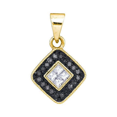 1-5CTW-Diamond MICRO-PAVE BLACK PENDANT