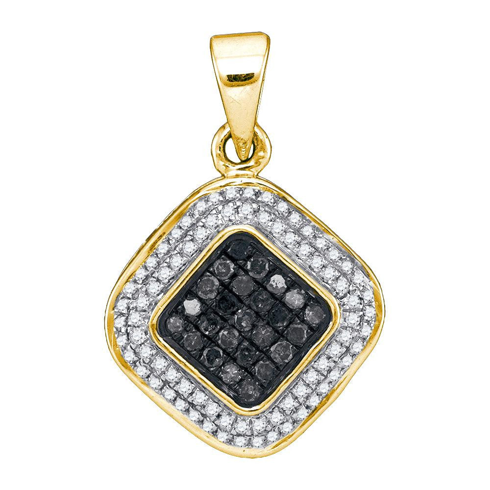 1-4CTW-Diamond MICRO-PAVE BLACK PENDANT