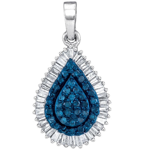 1-2CTW-Diamond BLUE MICRO-PAVE PENDANT