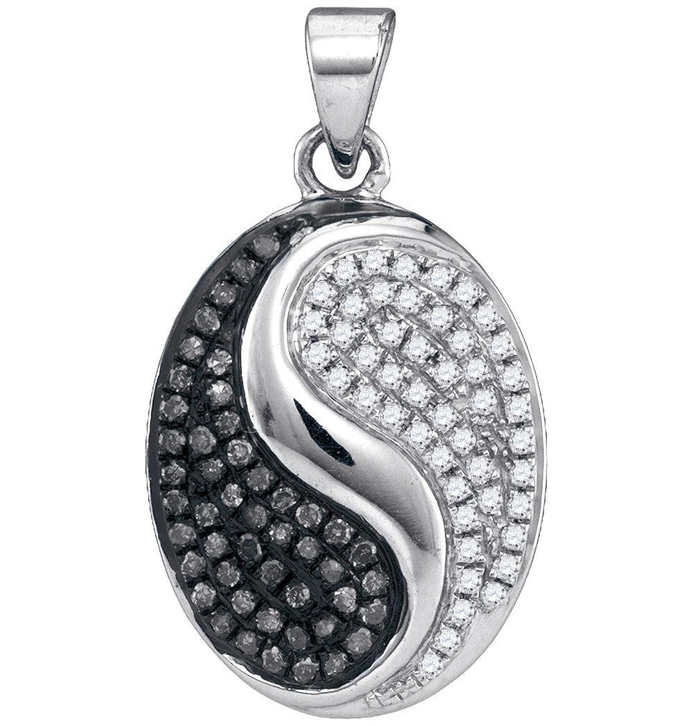 1-3CTW-Diamond MICRO-PAVE BLACK PENDANT