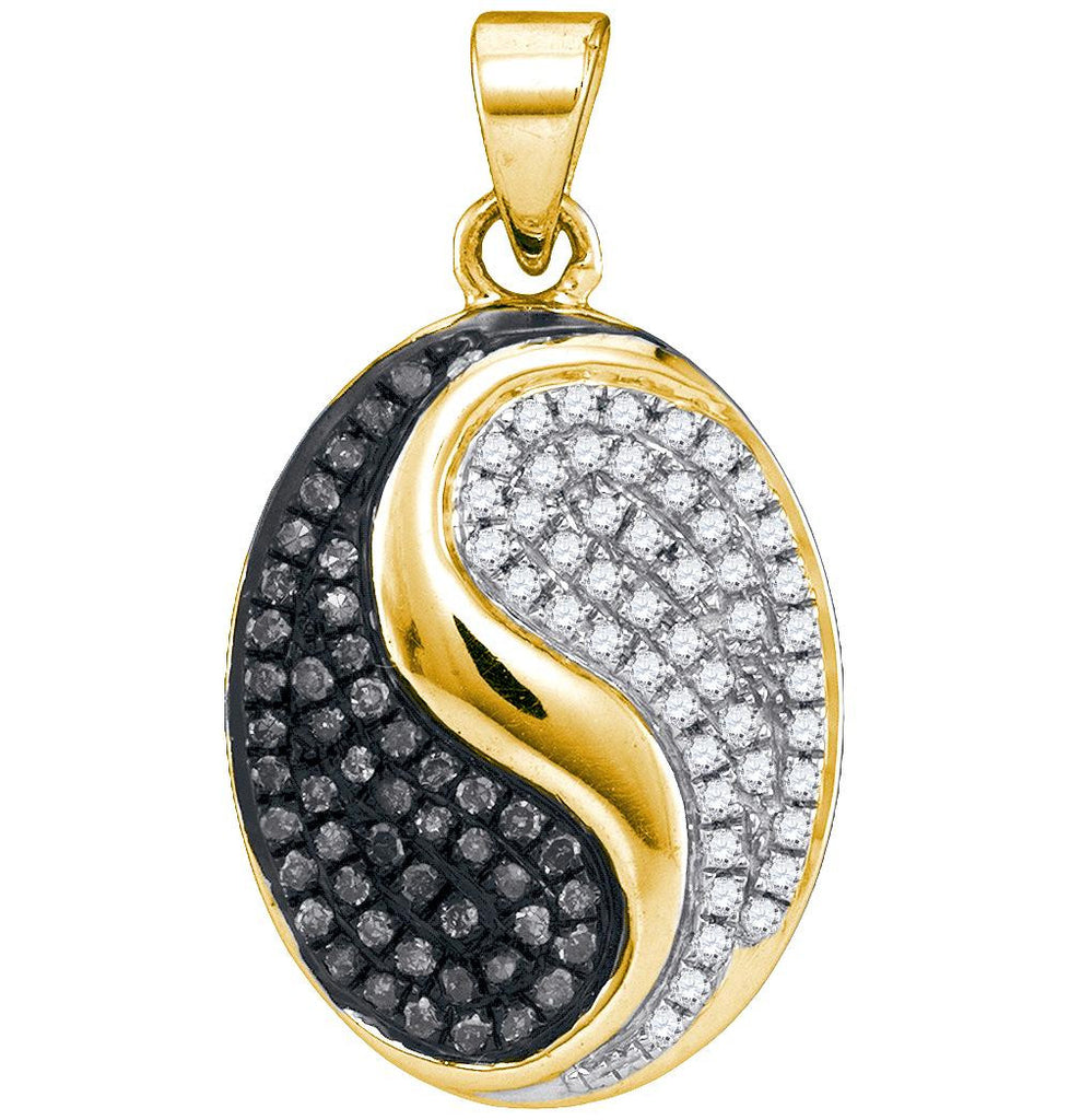 1-3CTW-Diamond MICRO-PAVE BLACK PENDANT