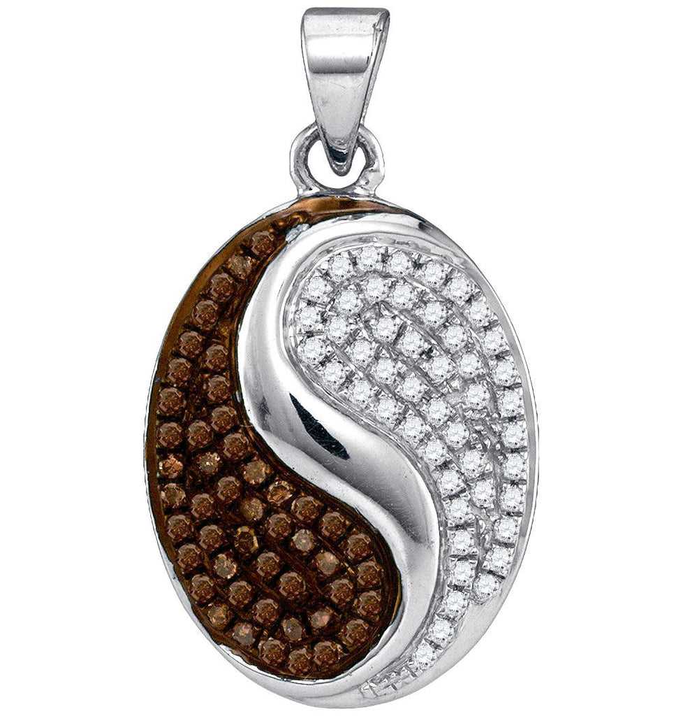 1-3CTW-Diamond MICRO-PAVE BROWN PENDANT