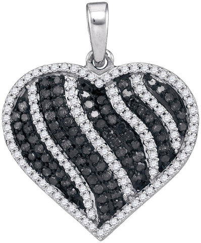 1 1-2CTW-Diamond MICRO-PAVE BLACK PENDANT