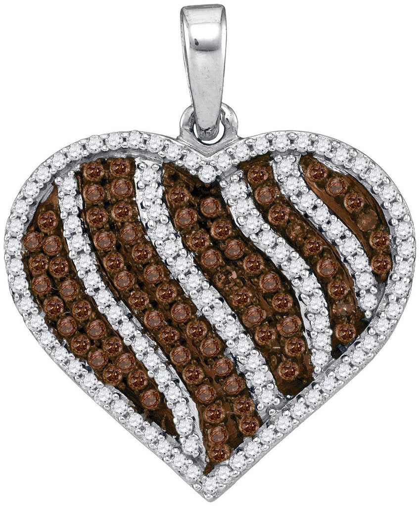 1 1-2CTW-Diamond MICRO-PAVE BROWN PENDANT