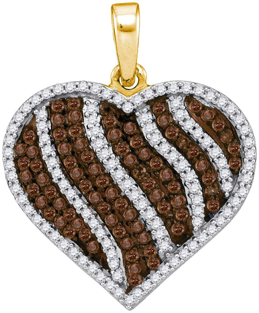 1 1-2CTW-Diamond MICRO-PAVE BROWN PENDANT