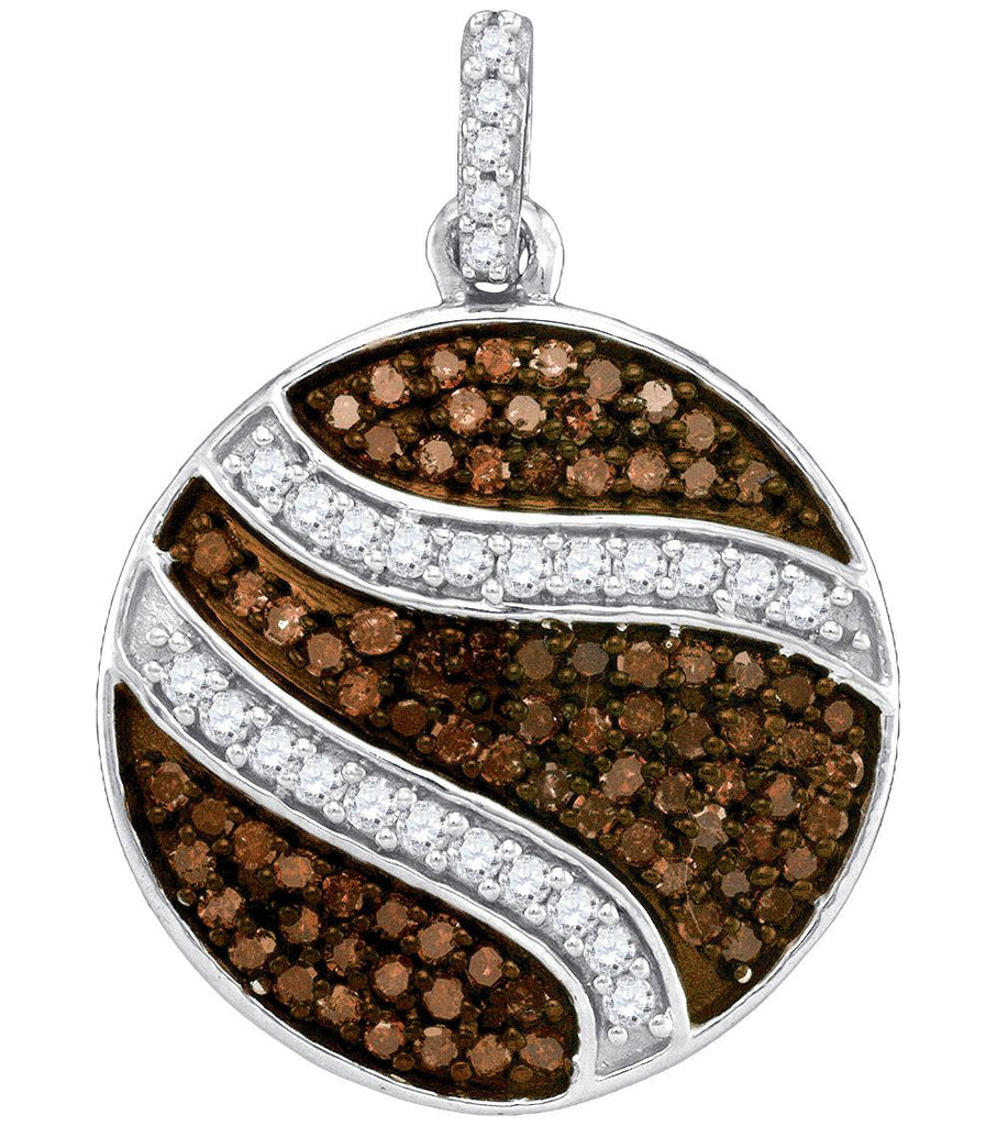 3-4CTW-Diamond MICRO-PAVE BROWN PENDANT