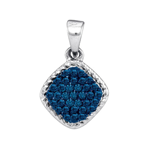 1-4CTW-Diamond BLUE MICRO-PAVE PENDANT