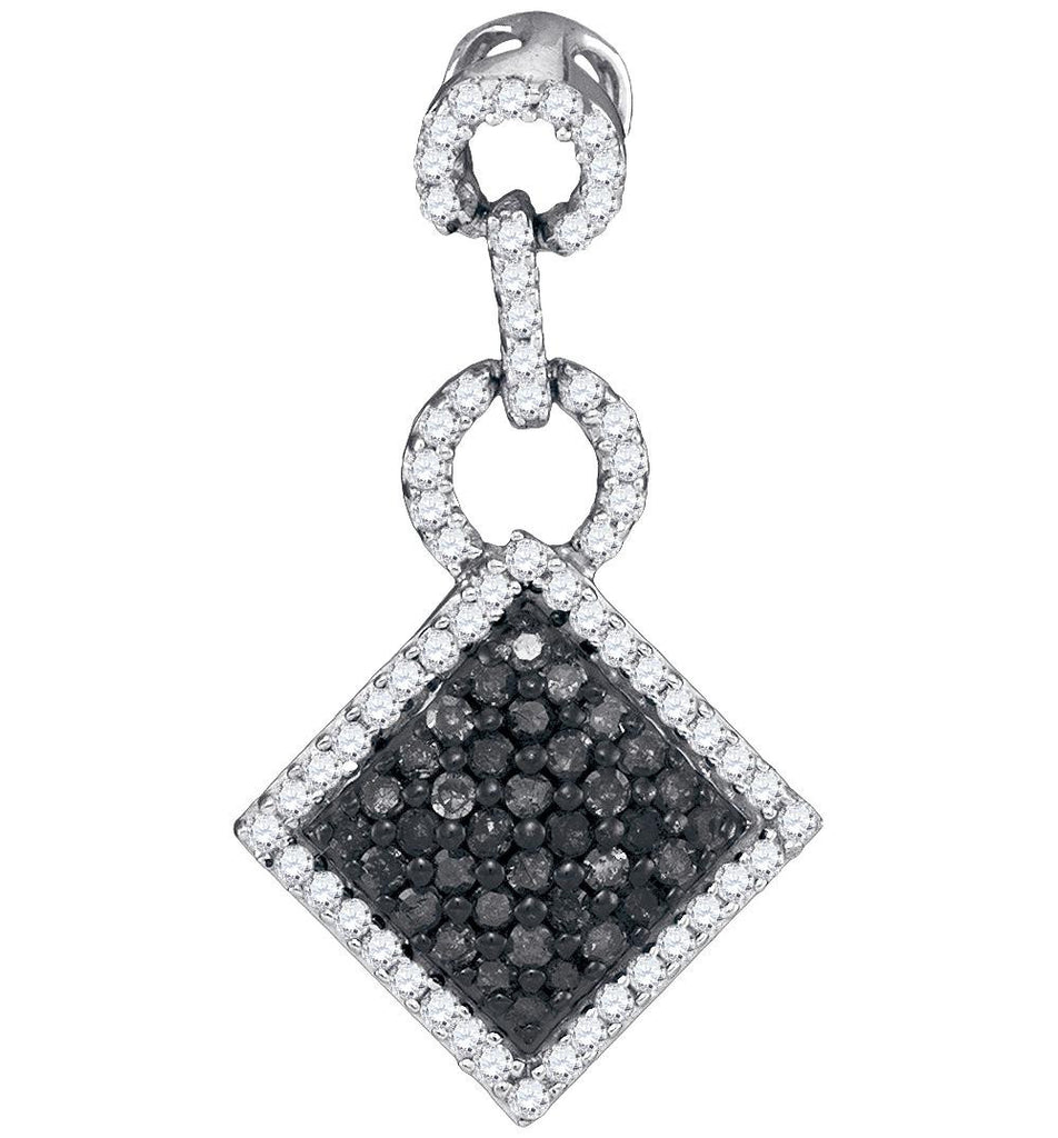 1-3CTW-Diamond MICRO-PAVE BLACK PENDANT