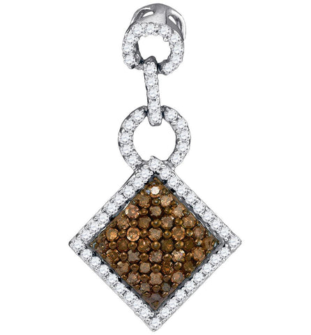 1-3CTW-Diamond MICRO-PAVE BROWN PENDANT