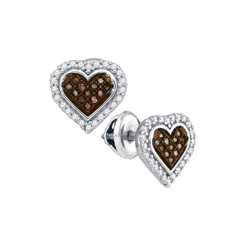 1-4CTW-Diamond MICRO-PAVE BROWN EARRING