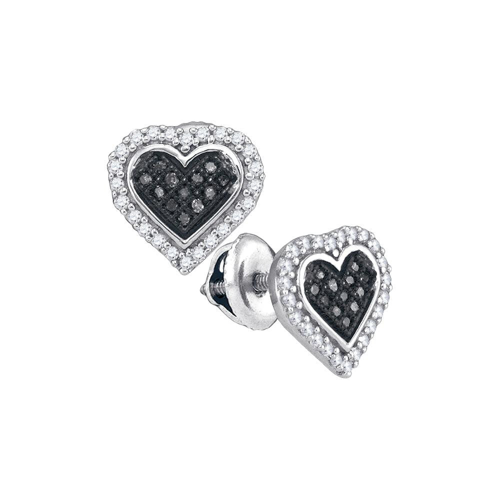 1-4CTW-Diamond MICRO-PAVE BLACK EARRING