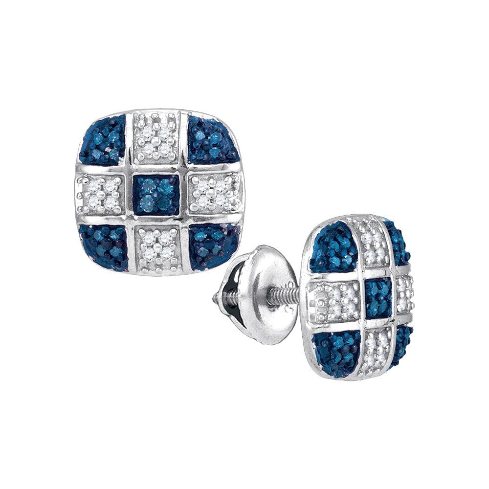 1-4CTW-Diamond BLUE MICRO-PAVE EARRING