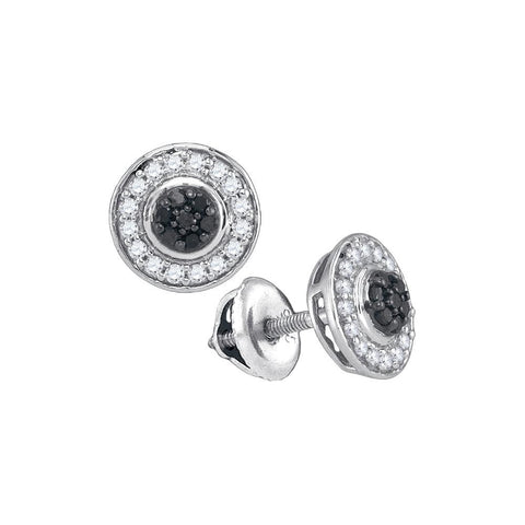 1-3CTW-Diamond MICRO-PAVE BLACK EARRING