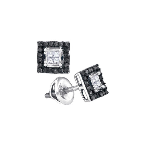 1-3CTW-Diamond MICRO-PAVE BLACK EARRING