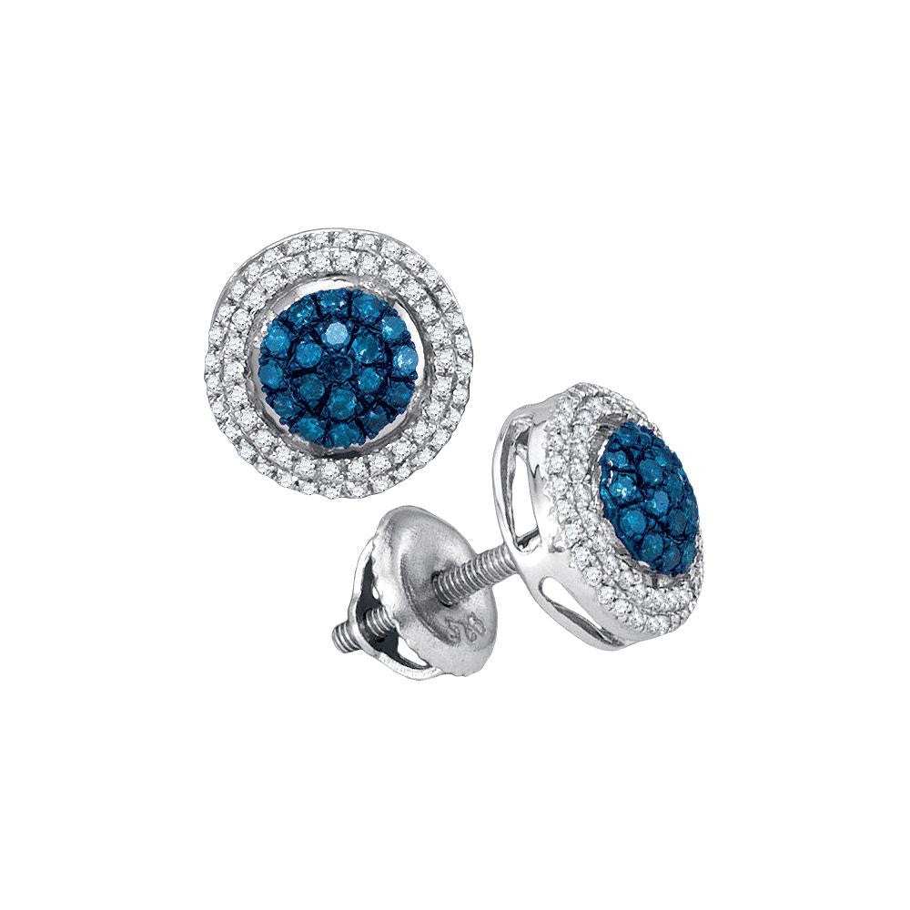 1-3CTW-Diamond BLUE MICRO-PAVE EARRING