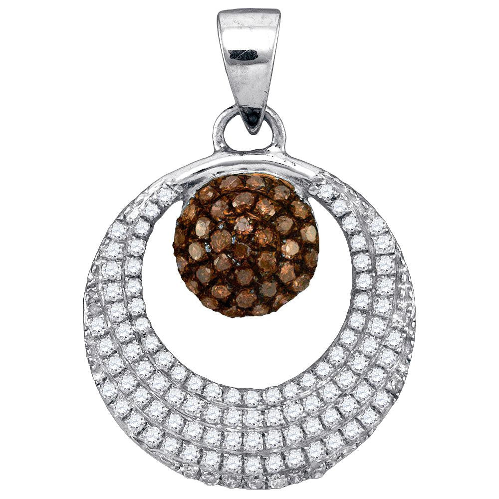 3-8CTW-Diamond MICRO-PAVE BROWN PENDANT