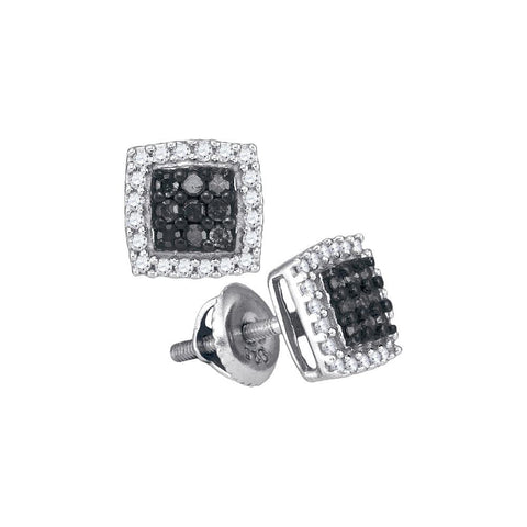 1-2CTW-Diamond MICRO-PAVE BLACK EARRING