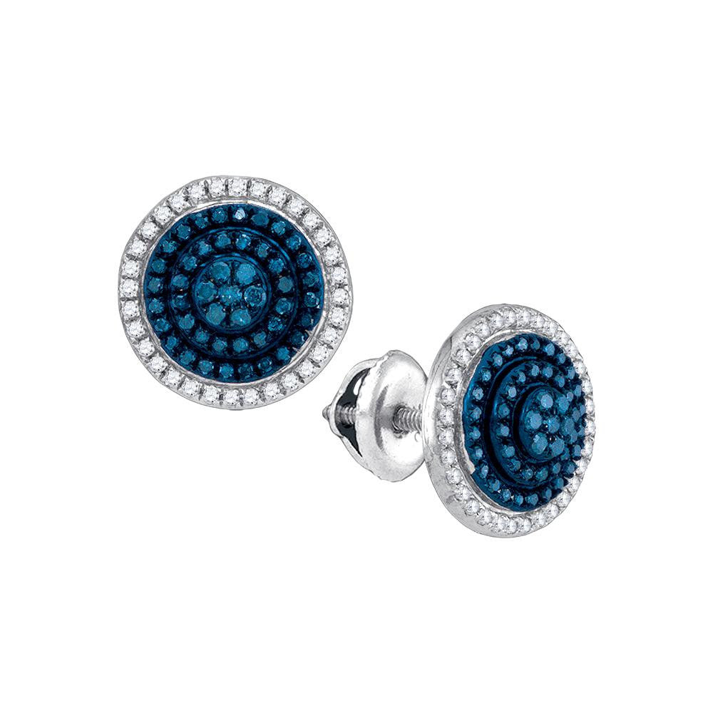 1-2CTW-Diamond BLUE MICRO-PAVE EARRING