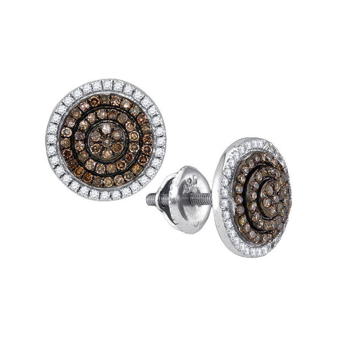 1-2CTW-Diamond BROWN MICRO-PAVE EARRING