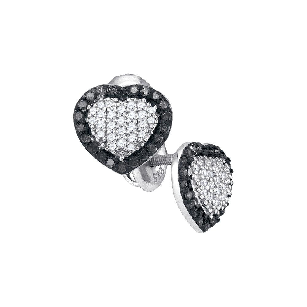 1-2CTW-Diamond MICRO-PAVE BLACK EARRING