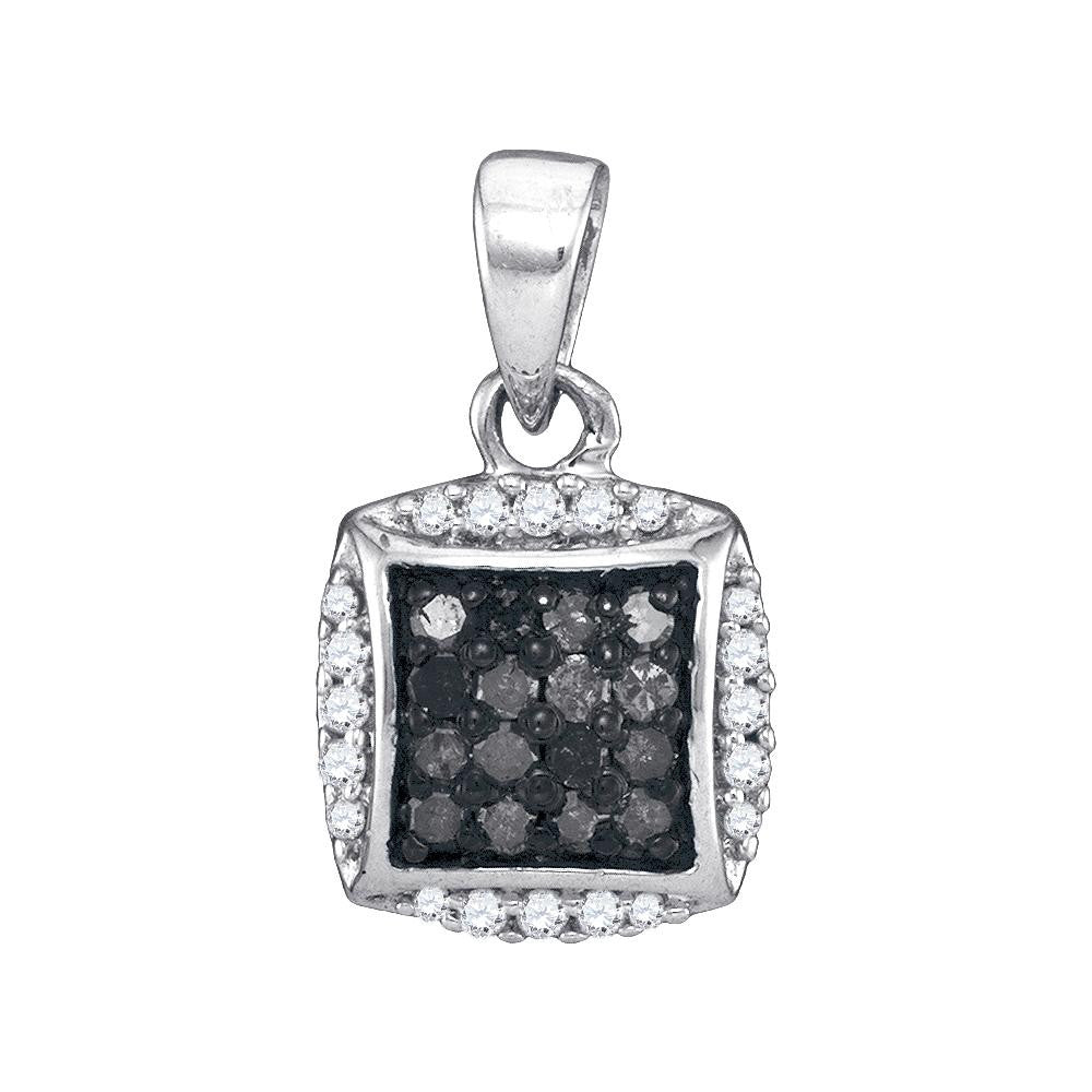 1-4CTW-Diamond MICRO-PAVE BLACK PENDANT