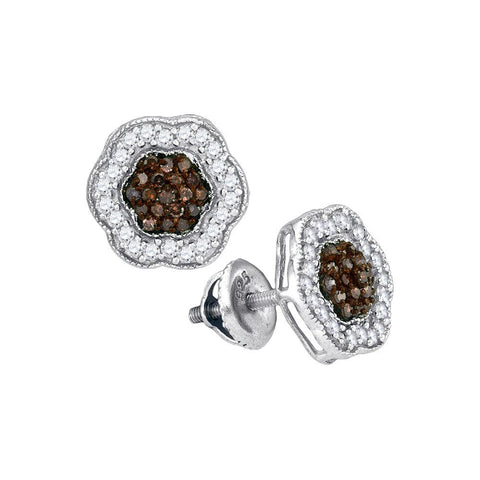 1-2CTW-Diamond MICRO-PAVE BROWN EARRING