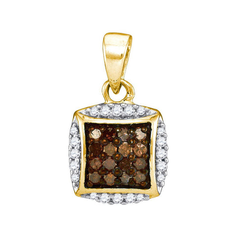 1-4CTW-Diamond MICRO-PAVE BROWN PENDANT