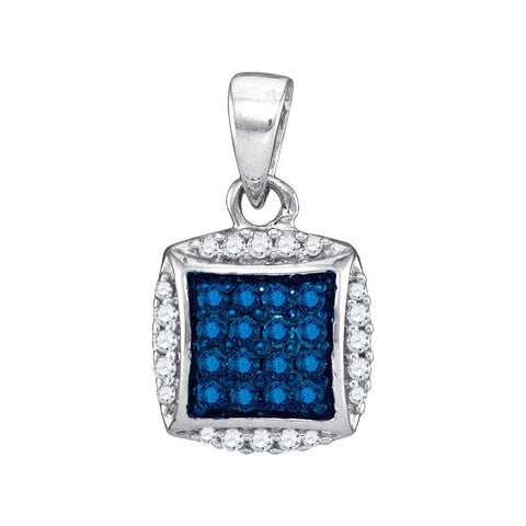 1-4CTW-Diamond MICRO-PAVE BLUE PENDANT