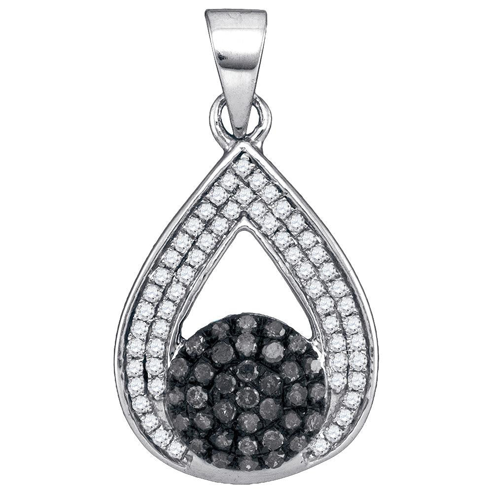 1-3CTW-Diamond MICRO-PAVE BLACK PENDANT