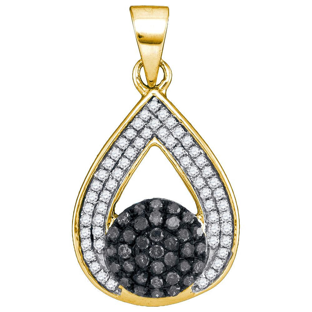 1-3CTW-Diamond MICRO-PAVE BLACK PENDANT