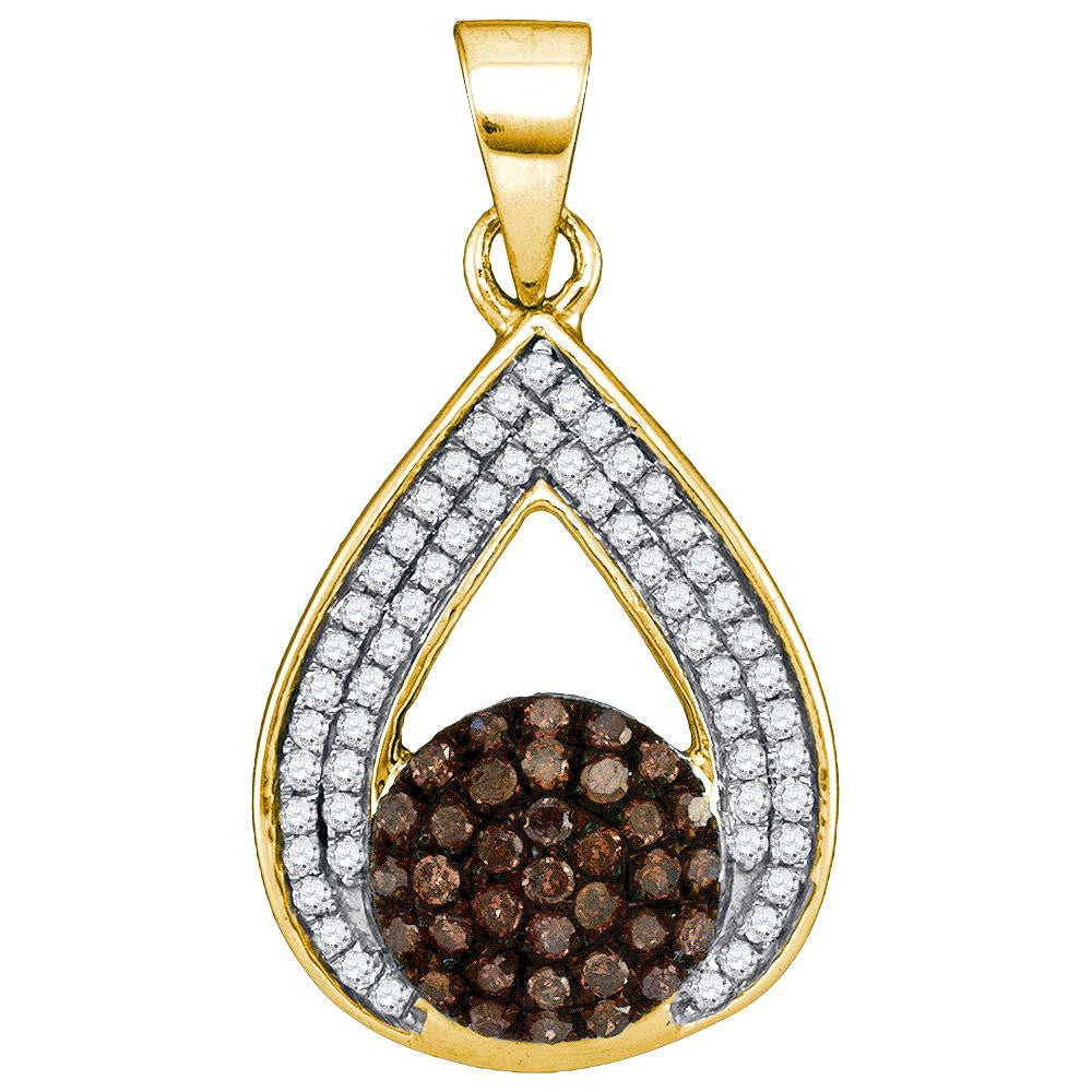 1-3CTW-Diamond MICRO-PAVE BROWN PENDANT